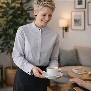 North End Women’s Stretch Snap Button Performance Shirt Gray XS